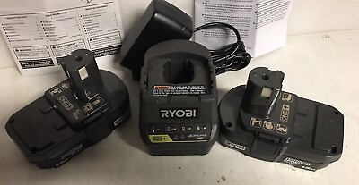 #ad RYOBI ONE 18V LITHIUM ION P189 1.5Ah BATTERIES AND P118B CHARGER COMBO $65.00