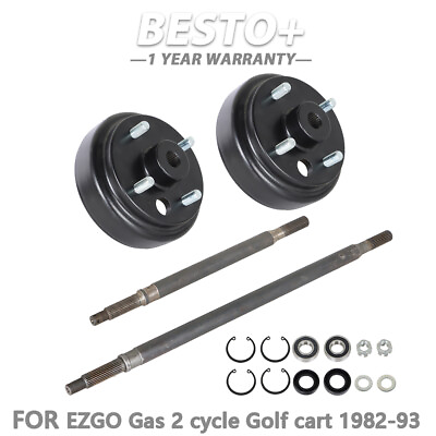 #ad Rear Axle and Brake Hub Drum Assembly Kit 1982 93 Fit For EZGO Gas 2 cycle $150.37