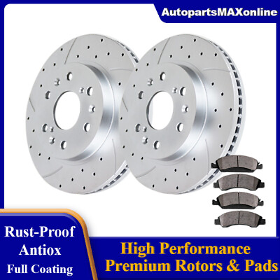 #ad Front Drilled Brake Rotors Brake Pads for Chevy SILVERADO 1500 GMC SIERRA 1500 $90.09