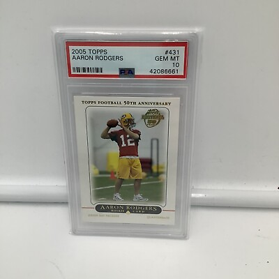 #ad 2005 Topps Football Aaron Rodgers #431 Rookie RC PSA 10 GEM MT $257.91