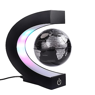 #ad Floating Globe with Colored LED Lights C Shape Anti Gravity Magnetic Levitati... $54.29