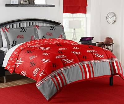 #ad Houston Rockets NBA Rotary Queen Bed in a Bag Set $153.95