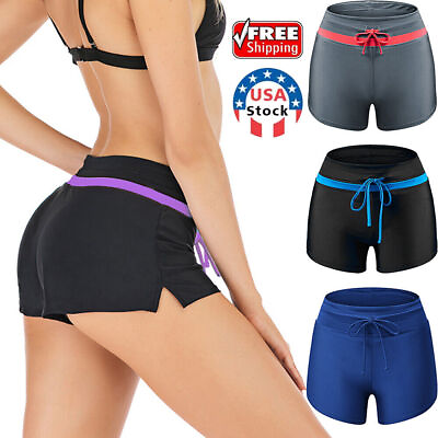 #ad Womens Surfing Sport Swim Shorts Bikini Swimwear Boy Style Short Brief Bottoms $7.33