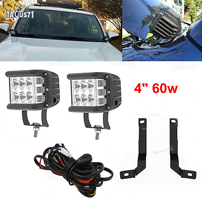 2*60W Hood Ditch LED MountWire Kit For 2010 2019 2020 2021 2022 Toyota 4Runner $51.99