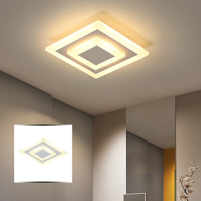 #ad Modern Square Acrylic Ceiling Lights Flush Mount Fixture Hallway Lamp Lighting $15.21