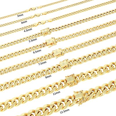 #ad 14K Yellow Gold 3mm 12.5mm Miami Cuban Link Necklace Chain or Bracelet 7quot; 30quot; $127.00