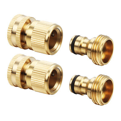 #ad US 3 4quot; Garden Hose Quick Connect Water Hose Fit Brass Female Male Connector Lot $8.99