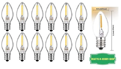 Lot of 12 LED Night Light Bulbs C7 Replacement Bulbs 0.7 watt 120v $14.85