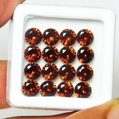#ad 16 PCS 5 MM Natural padparadscha Sapphire Loose Gemstones Certified Round Lot $15.57