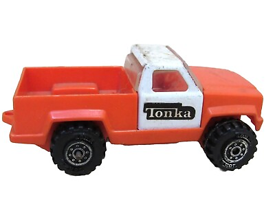 #ad Vintage 4quot; Tonka Orange amp; White Pickup truck #086 Made In USA #ty $14.50