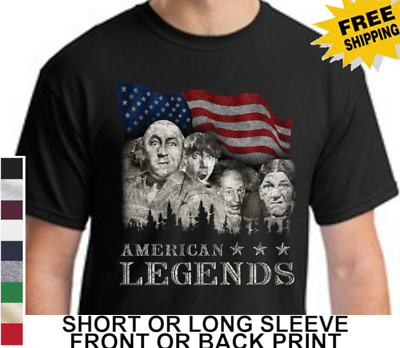 #ad Three Stooges Funny American Legends Larry Curly Moe Knuckleheads Men#x27;s T Shirt $18.08