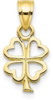 #ad 10K Yellow Gold Four Leaf Clover Pendant $62.95