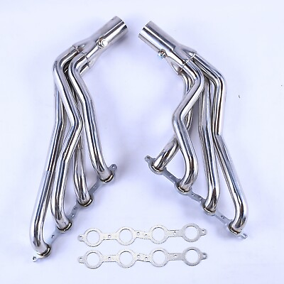 #ad Stainless Steel Headers Manifold w Gaskets for Chevy GMC 07 14 4.8L 5.3L 6.0L $167.55