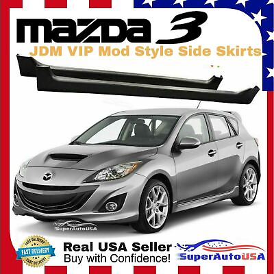 #ad For 2010 2013 Mazda 3 JDM VIP Mod Style Side Skirts 4 or 5 door Body Kit Black $159.99