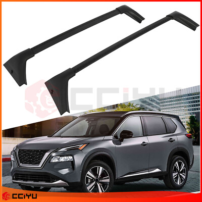 #ad Cross Bar For 2021 2022 Nissan Rogue Aluminum Roof Racks Luggage Carrier Black $92.97