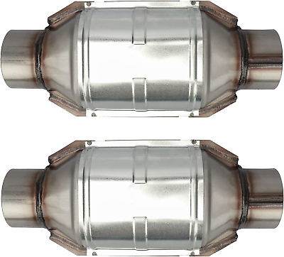 #ad MAYASAF【2 Pack】3quot; Inlet Outlet Universal Catalytic Converter 14quot; Overall Length $102.99