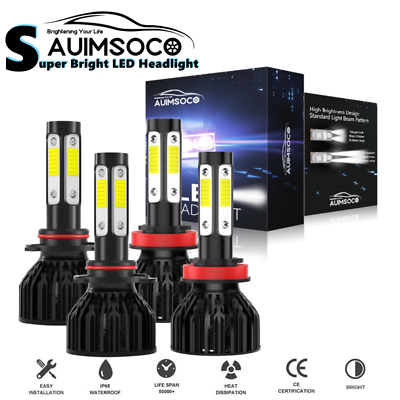 #ad 4x LED Headlight Super Bright White Bulbs 9005 H11 High Low Beam Conversion Kit $39.99
