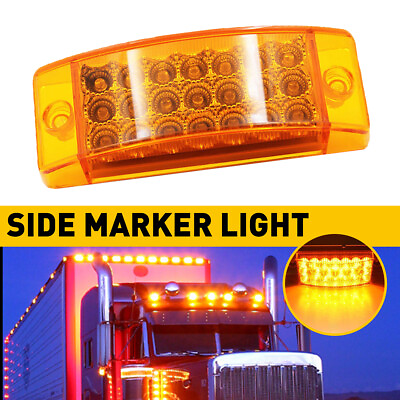 #ad 2x Marker Lights 6quot; LED Truck Trailer Oval Clearance Side Light Amber Yellow $15.29