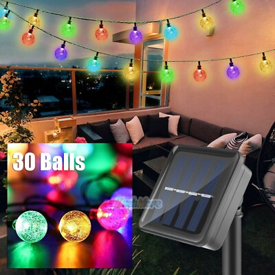 Solar Powered 30 LED String Light Garden Yard Tree Decor Lamp Outdoor Waterproof $17.67