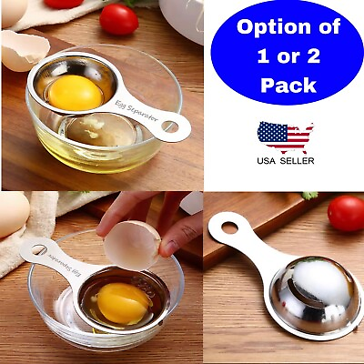 #ad Stainless Steel Egg Yolk White Separator Divider Holder Sieve Kitchen Tool US $5.95