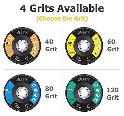 #ad 30 Pack 4 1 2 Inch Flap Disc Angle Grinder 4.5in Sanding Disc 40 60 80 120 Grit $42.99