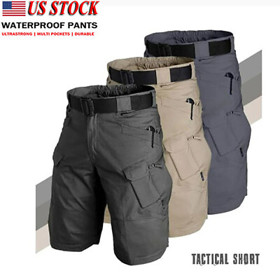#ad Mens Tactical Shorts Waterproof Cargo Shorts Pants for Men Hiking Fishing $24.69