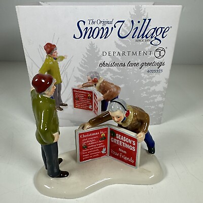 #ad Dept 56 The Original Snow Village Accessory #4025323 CHRISTMAS LANE GREETINGS $18.99