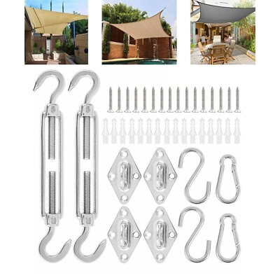 #ad Durable Stainless Steel Sun Shade Sail Fixing Kit for Long lasting Use $23.66