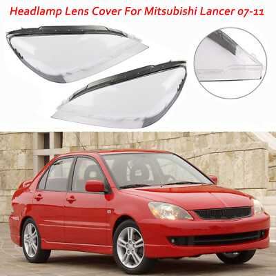 #ad Pair Lens Lampcover Headlight Cover Lampshade Clear For MITSUBISHI Lancer 04 07 $53.90