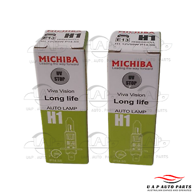#ad MICHIBA Headlight Globe H1 P14.5S 12V55W Long life Halogen 2pcs pack AU $17.97