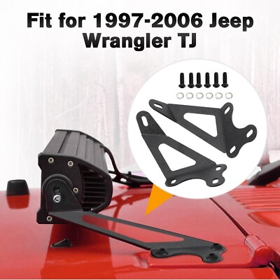 For Jeep Wrangler TJ 1997 2006 22quot;inch LED Light Bar Hood Mounting Brackets $32.99