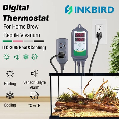 #ad Inkbird ITC 308 Thermostat Programmable Homebrewing Temperature Controller Heat $25.88
