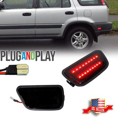 #ad 2x Smoked Lens Rear Bumper Red LED Strip Side Marker Lights For 97 01 Honda CR V $24.99