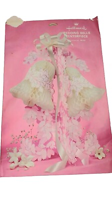 #ad Vintage Hallmark Wedding Bells Centerpiece Table Decoration Pink Grannycore 13quot; $16.14