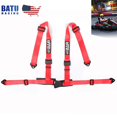 #ad Red 2quot; 4Point Harness Quick Release Safety Universal Seat Belt Fit For Go Kart $26.80