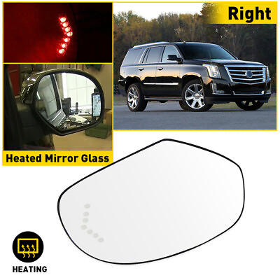 #ad Mirror Glass Signal Turn Heated 7 LED RH Right for Cadillac Chevy GMC Pickup SUV $21.99