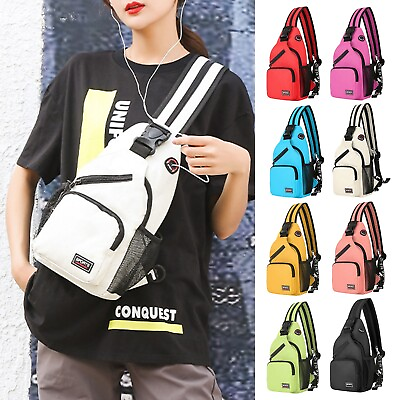 #ad New Women Chest Bag Waterproof Large Capacity Backpack Casual Messenger Bag $16.39