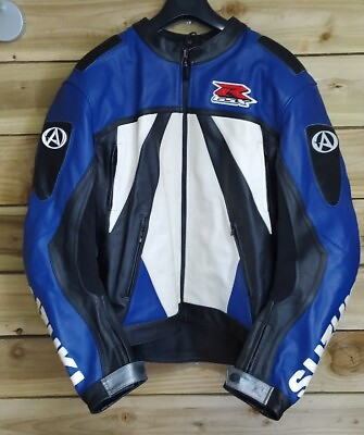 #ad AGV Sport SUZUKI GSXR Motorbike Motorcycle Leather Jacket Mens UK 48 Chest GBP 124.99