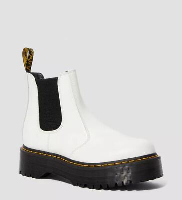 #ad Dr. Martens Women#x27;s 2976 Quad Smooth Platform Chelsea Boots in White $99.99