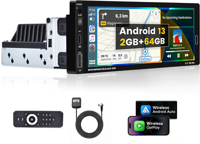 #ad Android13 Car Radio Carplay GPS Navi WiFi Bluetooth USB Single 1DIN RDS 264G 7quot; $69.99