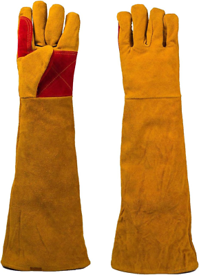 #ad 1 Pair Leather Welding Gloves Extra Long Gloves Thicken Extreme Heat Resistant $32.64