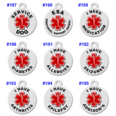 #ad Personalized Medical Alert ID Pet Tags. Custom Emergency Medic Tag for Dog amp; Cat $5.99
