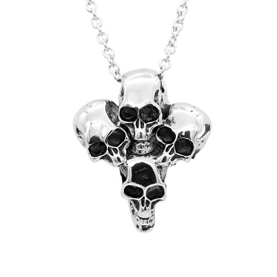 #ad four skulls pendant necklace stainless steel $7.99
