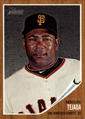#ad 2011 Topps Heritage San Francisco Giants Baseball Card #193 Miguel Tejada $1.69