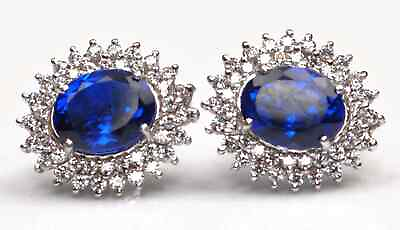 #ad Real 14KT Gold 4.00Ct AA Natural Blue Tanzanite Certified Diamond Studs $578.50