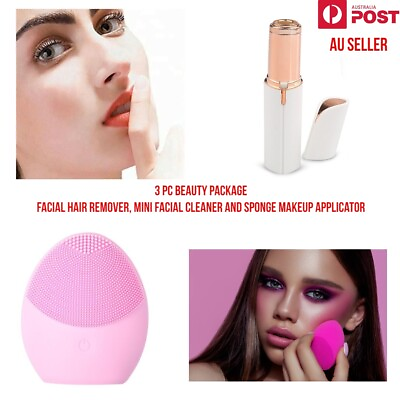 #ad Facial Scrub Cleaner Brush Women#x27;s Painless Hair Remover Beauty Sponge AU $23.99