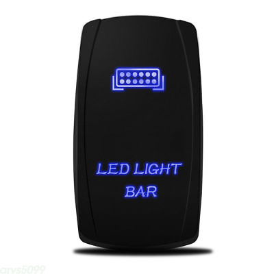LED Light Bar Rocker Switch ON OFF BLUE Light 20A 12V 5pin blue lighted $7.97