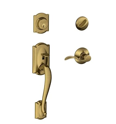 #ad Camelot Antique Brass Single Cylinder Door Handleset Right Handed F60CAM609ACC R $55.78