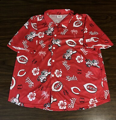 #ad Cincinnati Reds Mr. Red Hawaiian Shirt Men XL 2023 Giveaway SGA Budweiser Floral $18.53