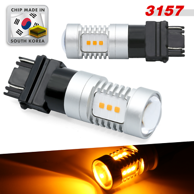 #ad 3157 LED CSP LED Chips Amber Light for Turn Signal Parking Light Bulbs $16.39